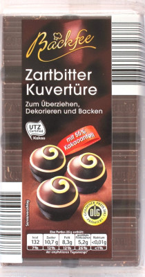 Backfee Zartbitter Kuvertüre