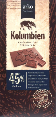 Arko Kolumbien Edelvollmilch, 45%