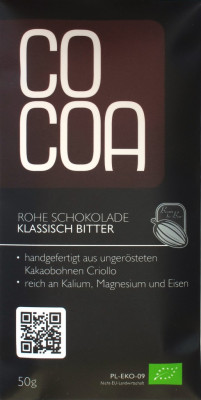 Cocoa Rohe Schokolade klassisch bitter