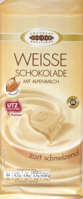 Goutier Weisse Schokolade mit Alpenmilch