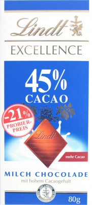 Lindt Excellence 45% Milch Chocolade