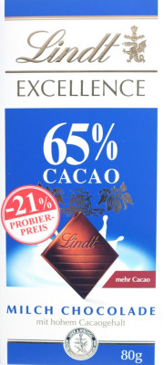 Lindt Excellence 65% Milch Chocolade