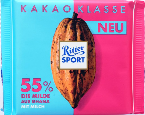 Ritter Sport Kakao-Klasse 55% Die Milde aus Ghana