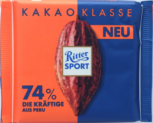 Ritter Sport Kakao-Klasse 74% Die Kräftige aus Peru