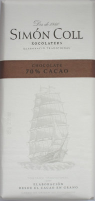 Simón Coll Chocolate 70% Cacao