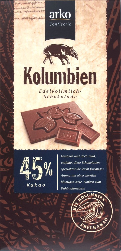 Arko-Schokolade "Kolumbien" 45%