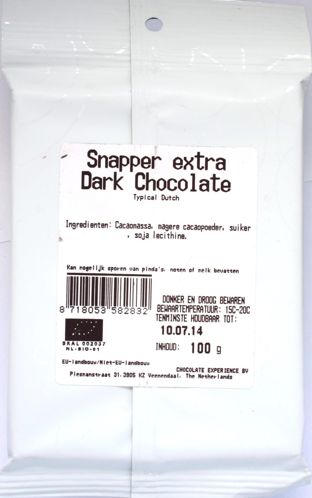 Australian Homemade 80%-Schokolade, Rückseite
