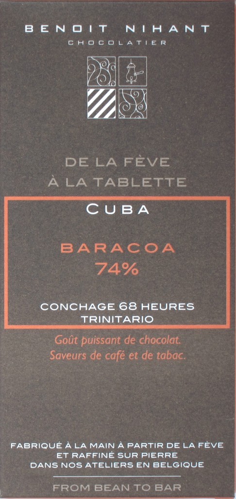 Benoit Nihant Bitterschokolade Cuba 74%, Vorderseite