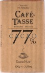 Café-Tasse 77% Bitterschokolade, Rückseite