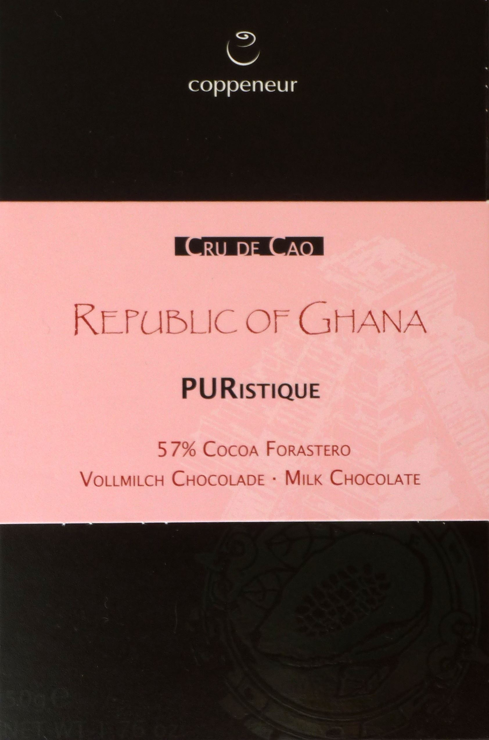 Coppeneur Ghana Milchschokolade von vorne