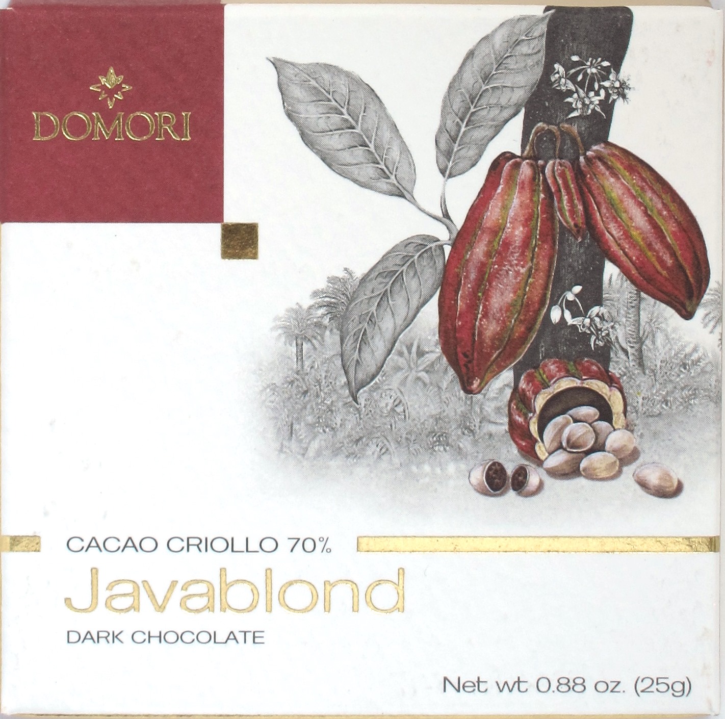 Domori 70%-Java-Schokolade, Vorderseite