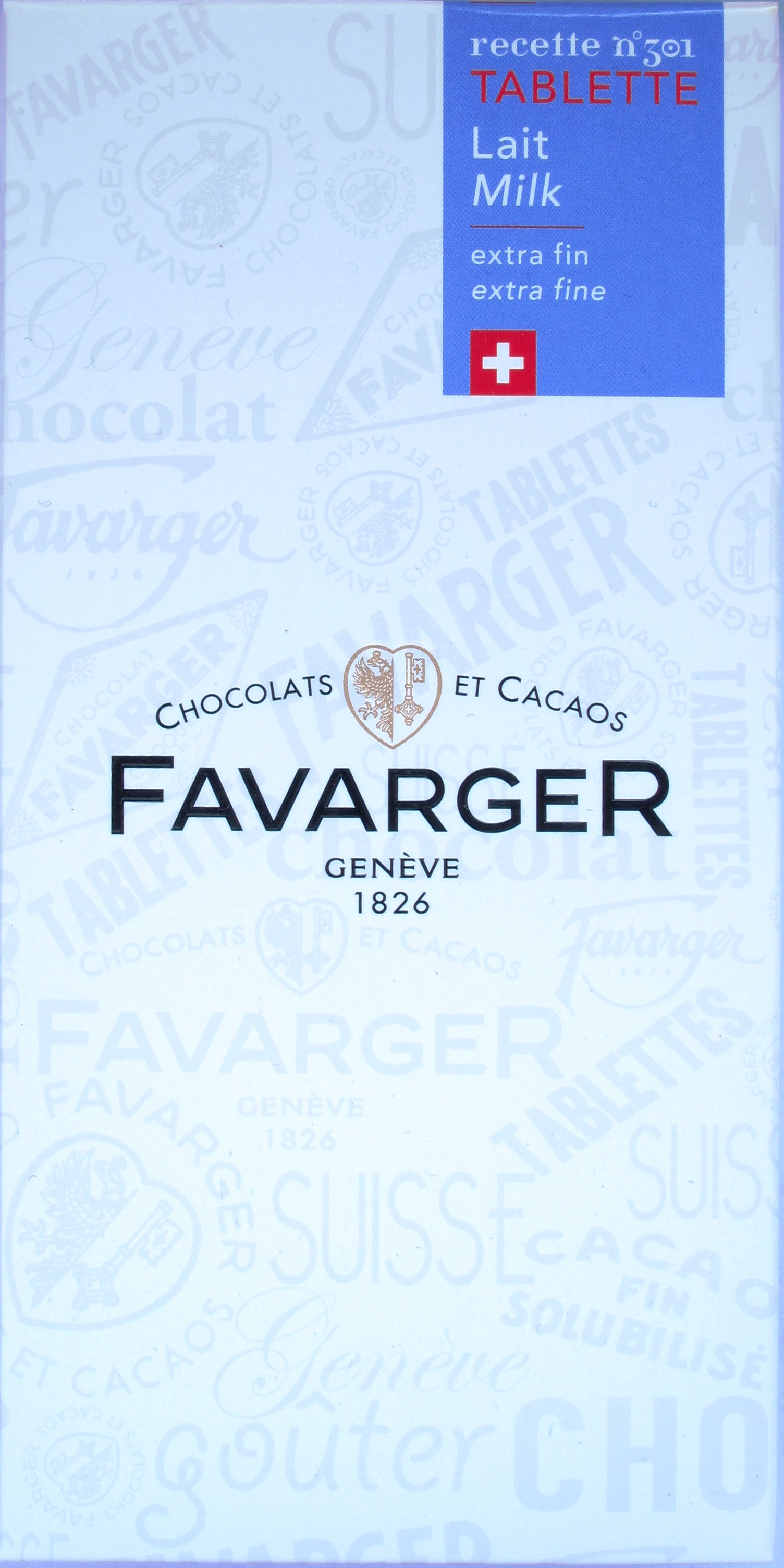 Cover, Favarger Milchschokolade No. 301