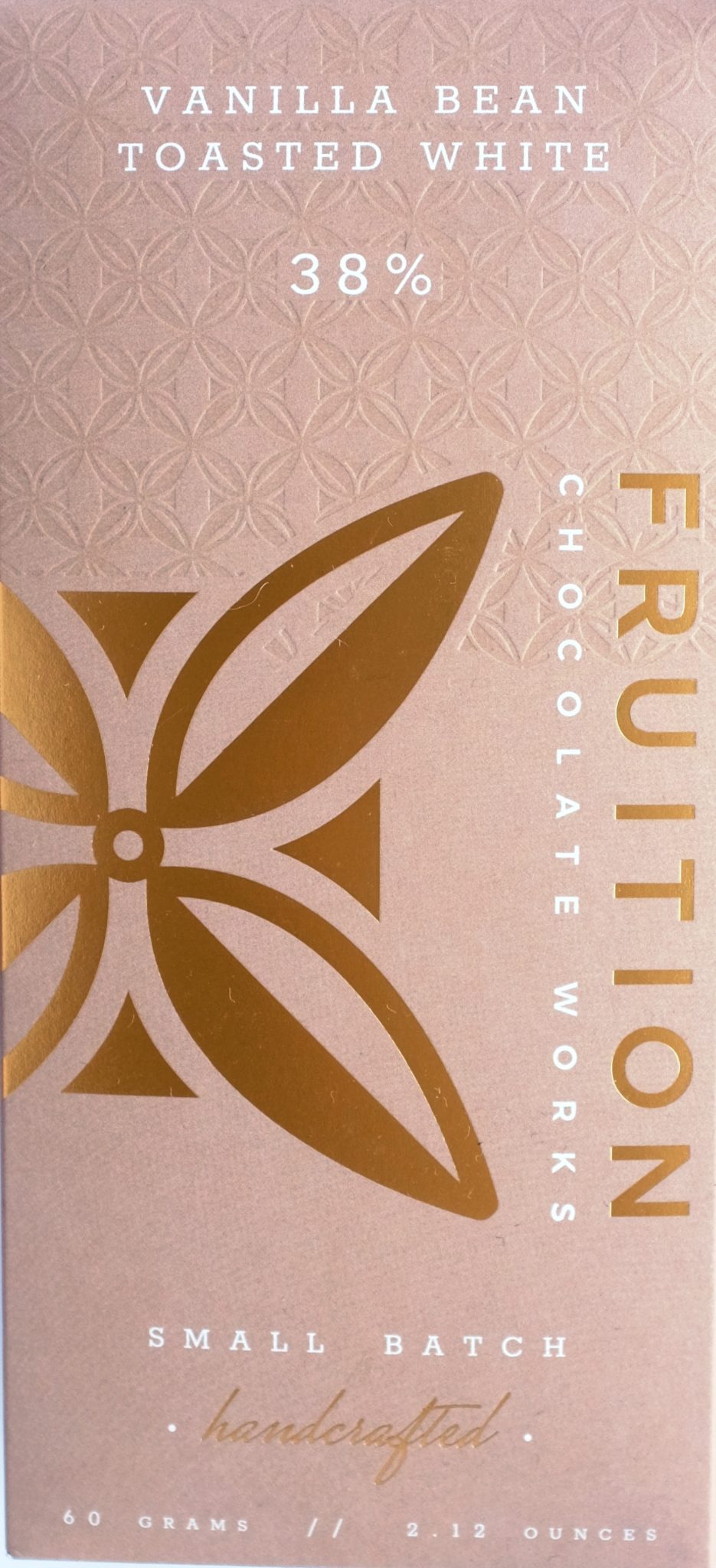 Test Fruition 'Vanilla Bean Toasted White', Weiße Schokolade