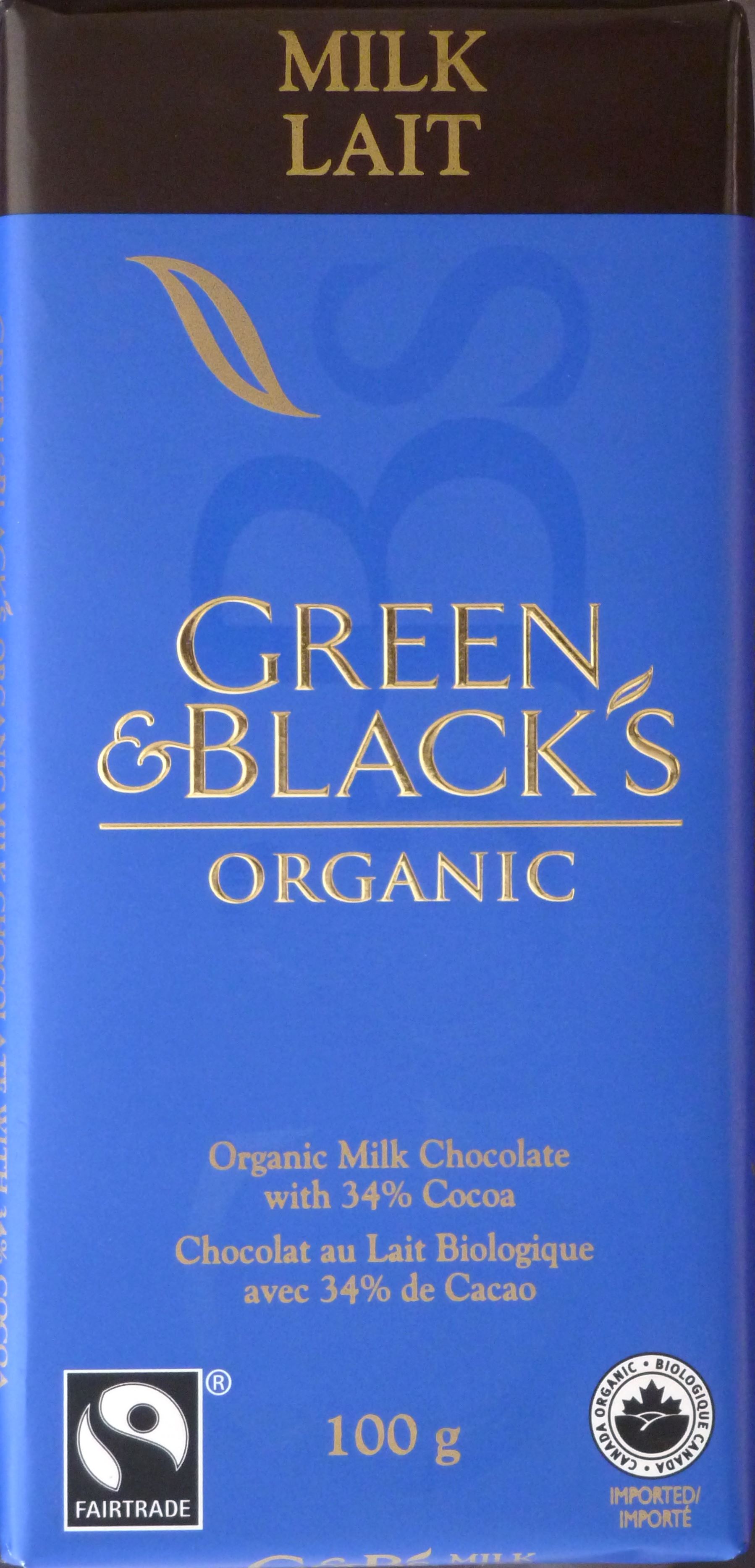 Green & Black's Bio-Milchschokolade (vorne)