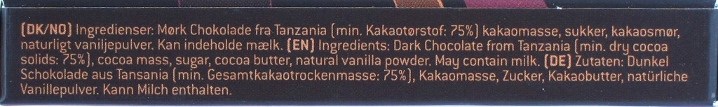 Konnerup 75% Tansania-Schokolade, Seite