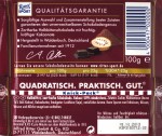 Ritter Sport Halbbitter-Schokolade Packung - Rückseite