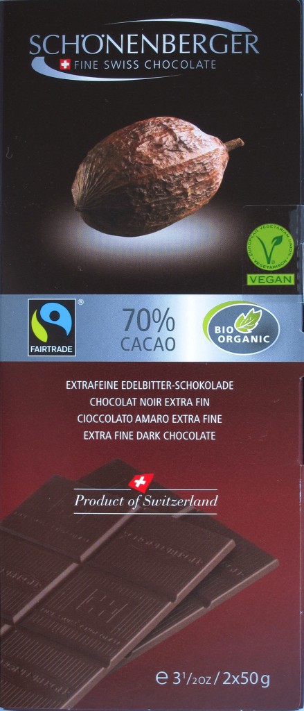 Schönenberger Schweizer 70%-Bitterschokolade